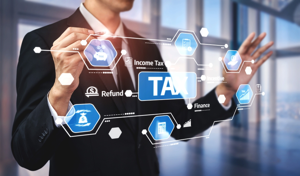 A woman with tax picture