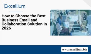 A modern professional team collaborating in a global business environment using cloud technology.