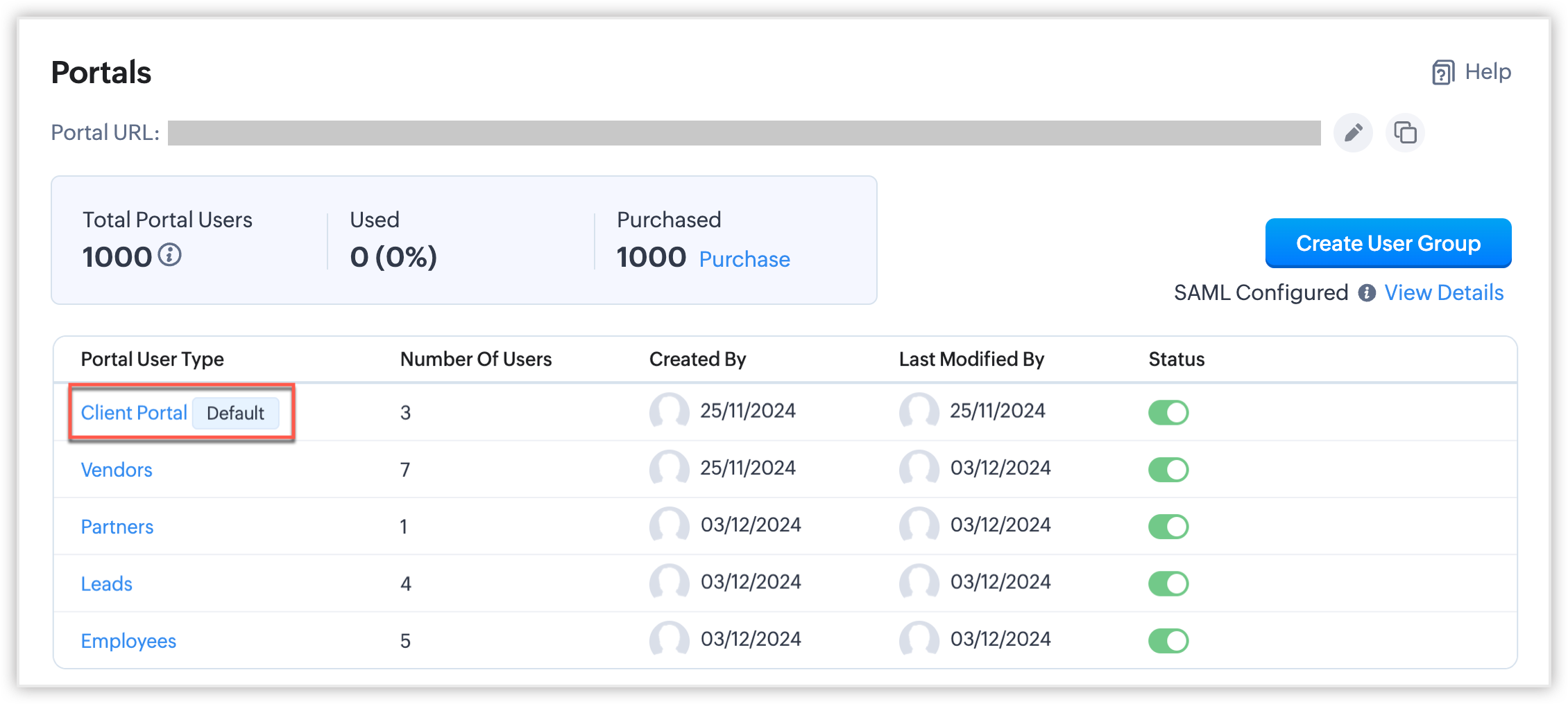 Zoho Customer Protal